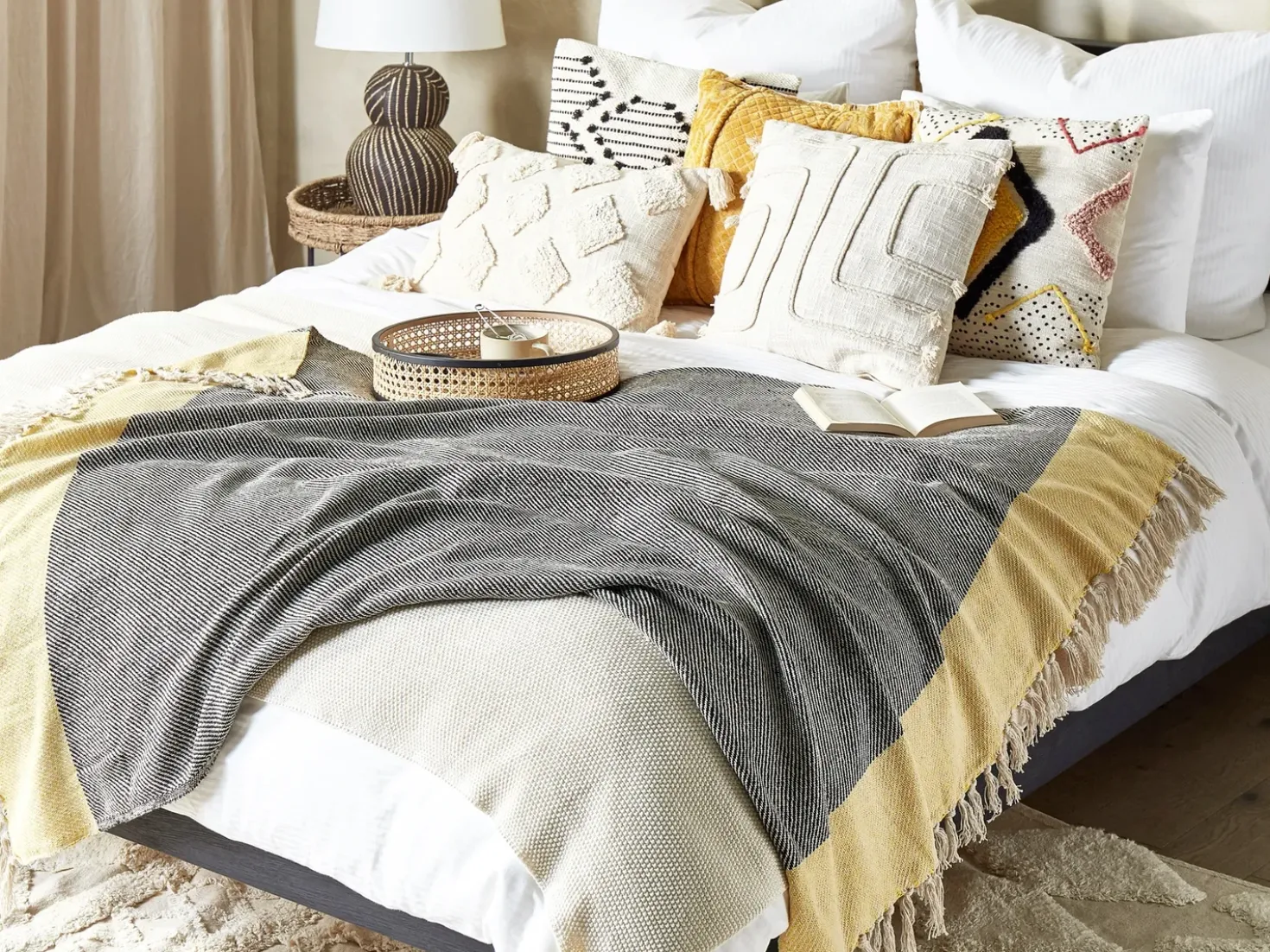 Coperta LAPU Cotone 125 x 150 cm Senape