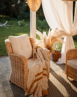 Coperta MATHURA Cotone 130 x 180 cm Beige