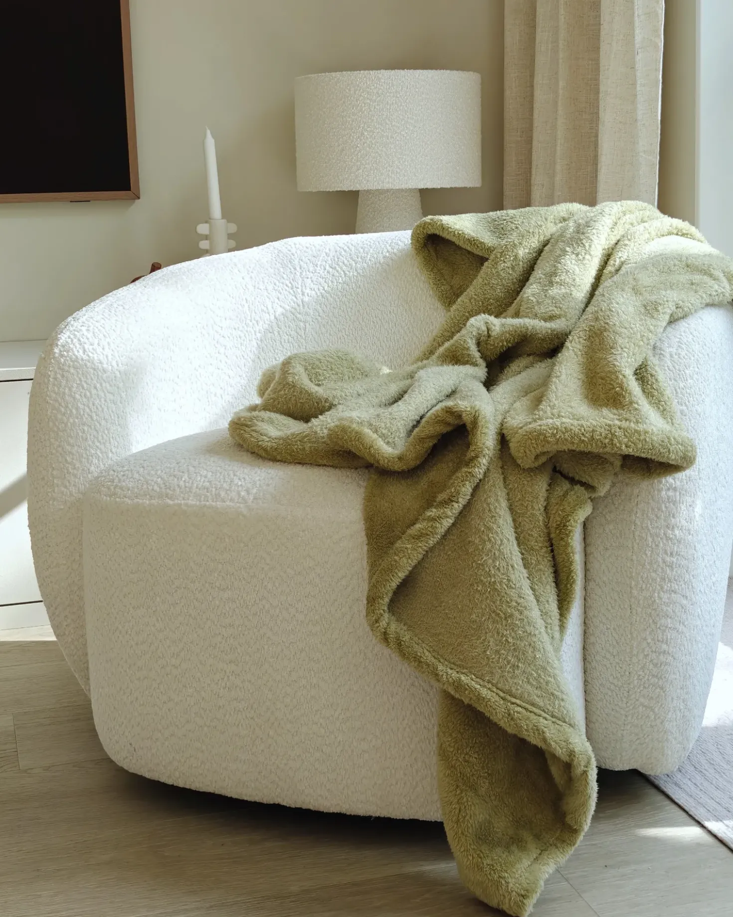 Coperta NAMDU 125 x 150 cm Verde oliva