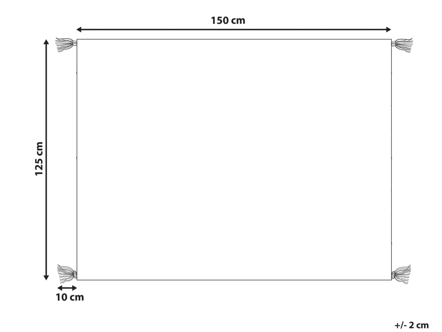Coperta NAMTAR Cotone 125 x 150 cm Bianco