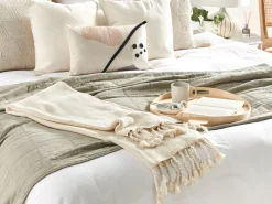 Coperta NAZILLI Cotone 125 x 150 cm Beige