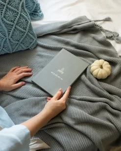 Coperta NAZILLI Cotone 125 x 150 cm Grigio chiaro