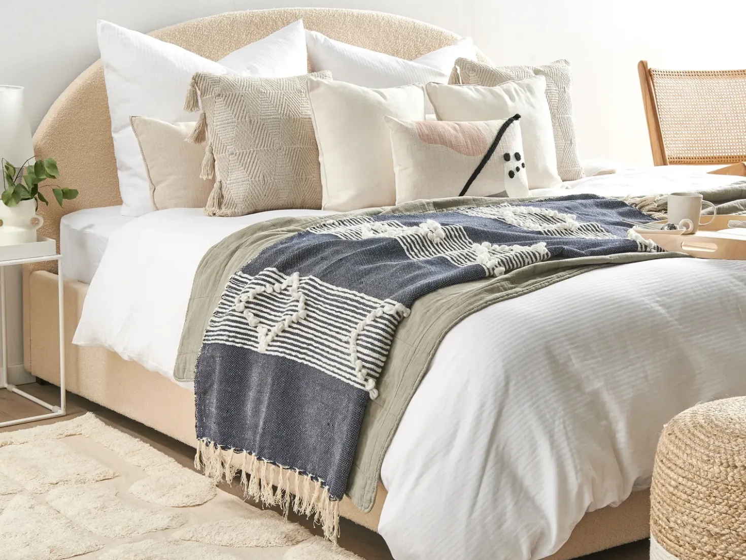 Coperta NEMLI Tessuto 130 x 150 cm Blu scuro