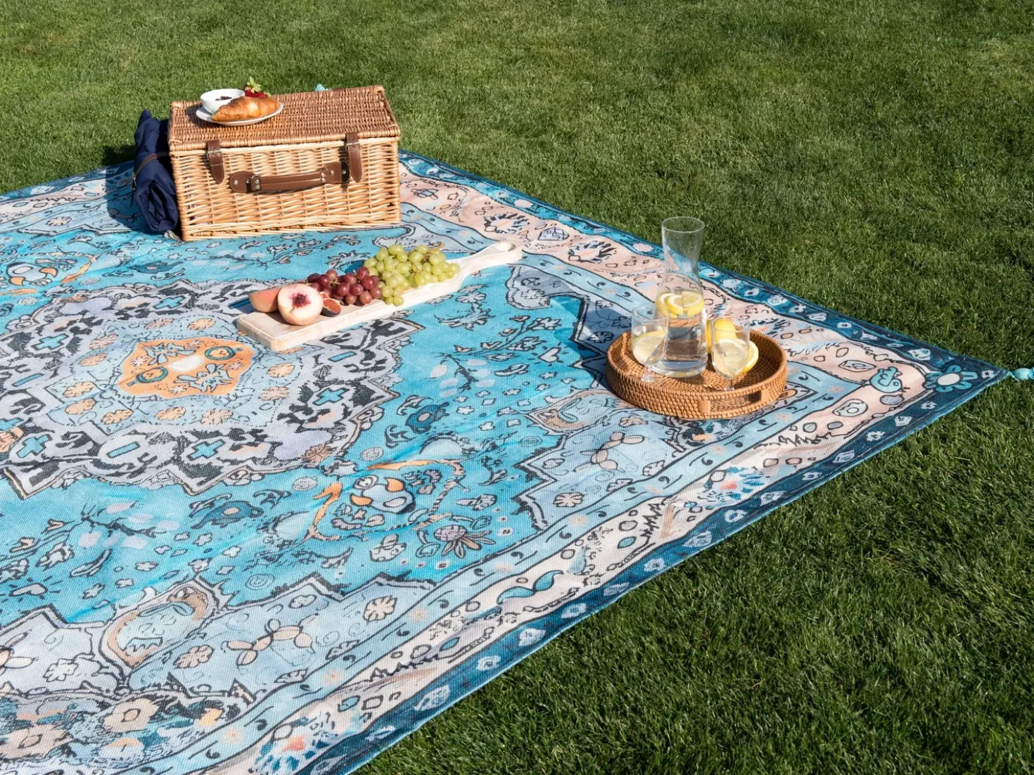 Coperta per picnic KOTLA 200 x 200 cm Blu