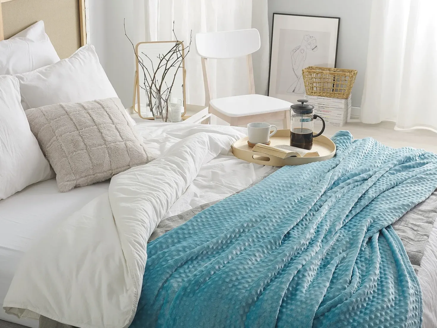 Coperta SAMUR 200 x 220 cm Azzurro
