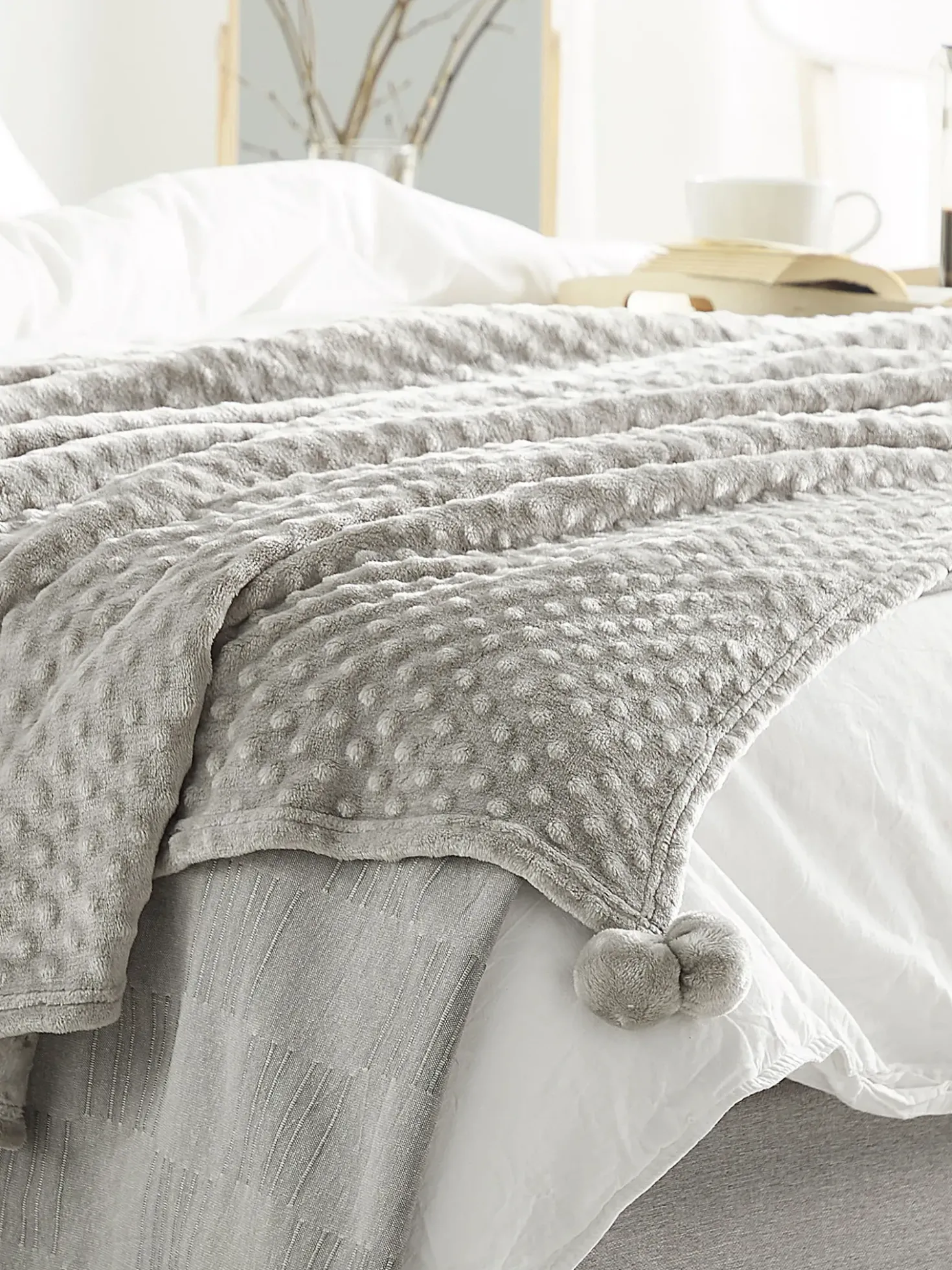 Coperta SAMUR 200 x 220 cm Grigio chiaro
