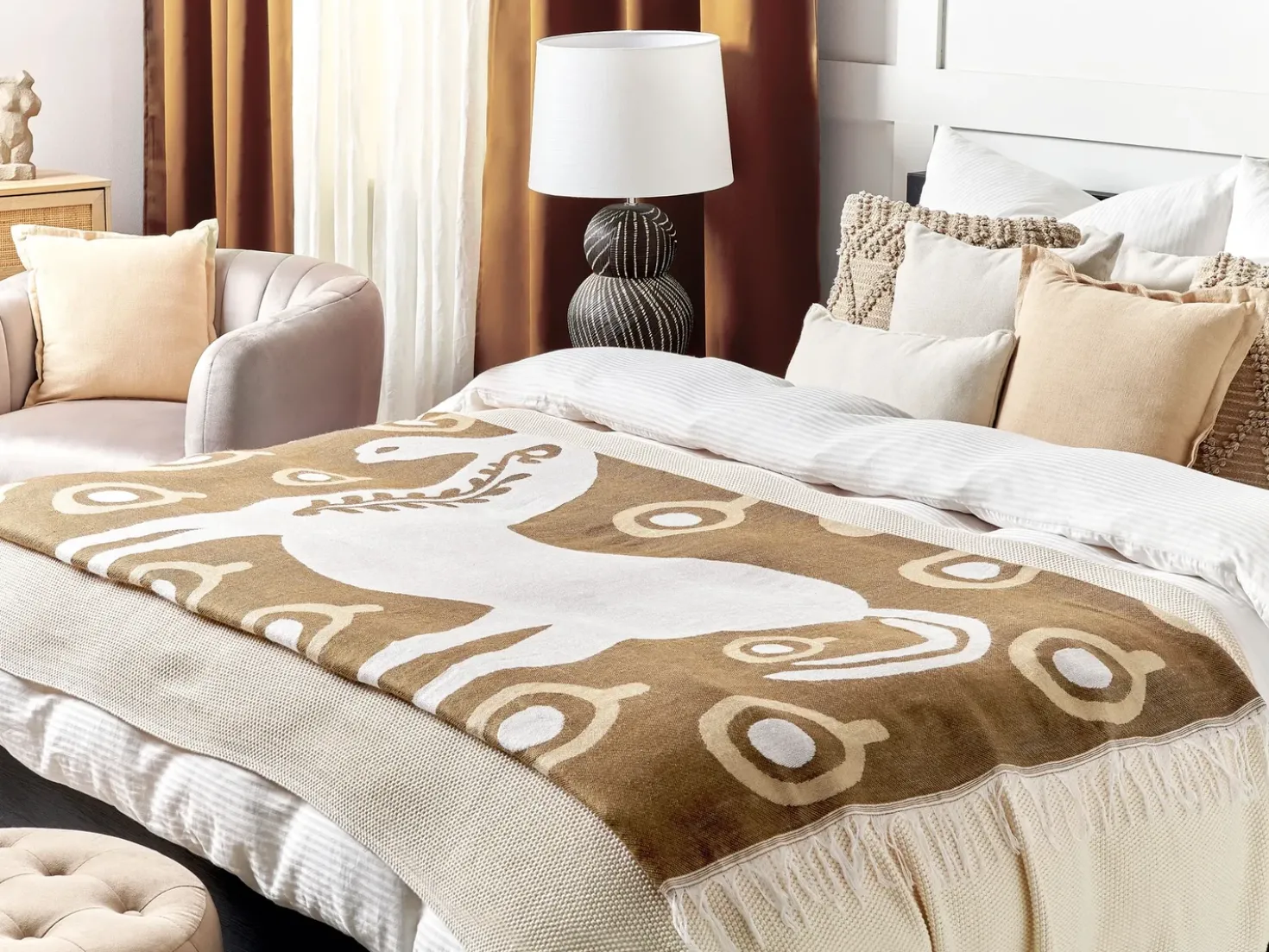 Coperta SIDDHA Tessuto 130 x 170 cm Marrone