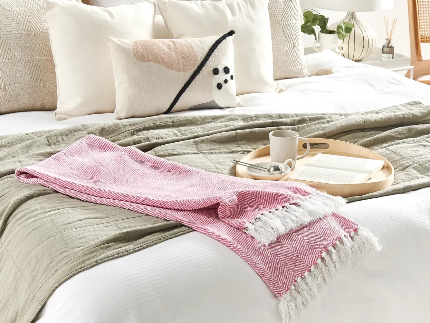 Coperta TANGIER Cotone 130 x 160 cm Rosa