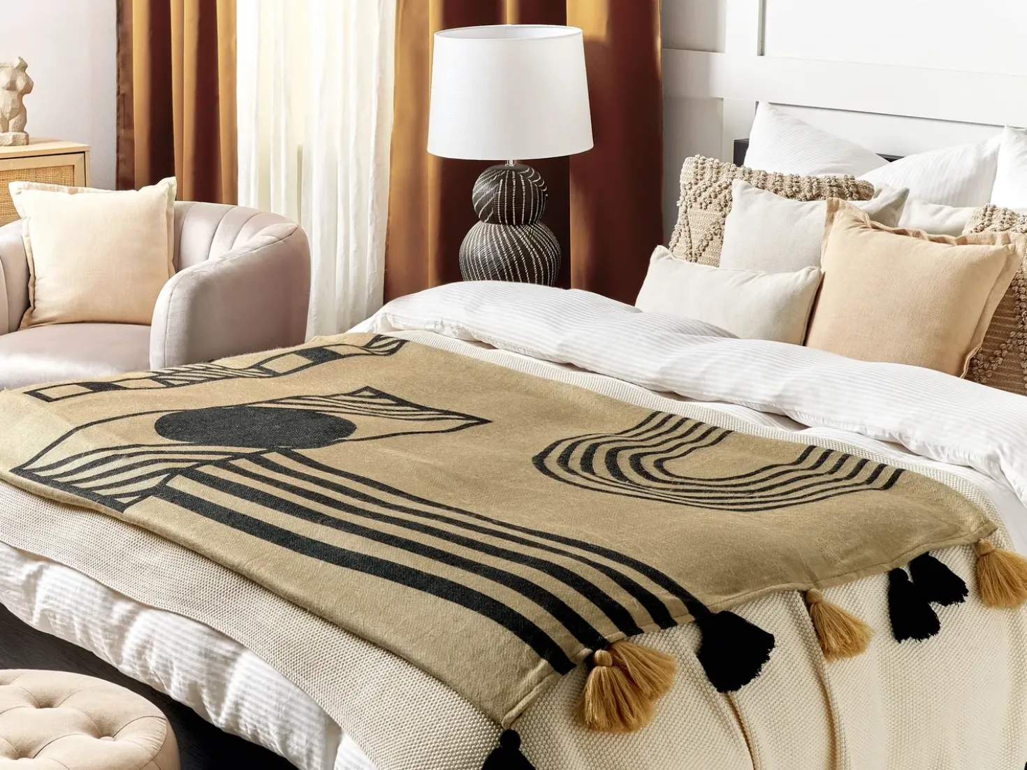 Coperta THAPREK Tessuto 130 x 170 cm Beige
