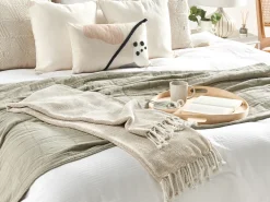 Coperta TILMI Cotone 130 x 160 cm Beige chiaro