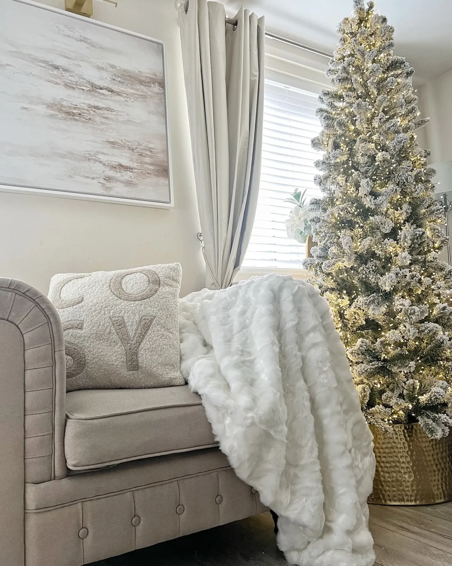 Coperta TOURZA Tessuto 180 x 220 cm Bianco
