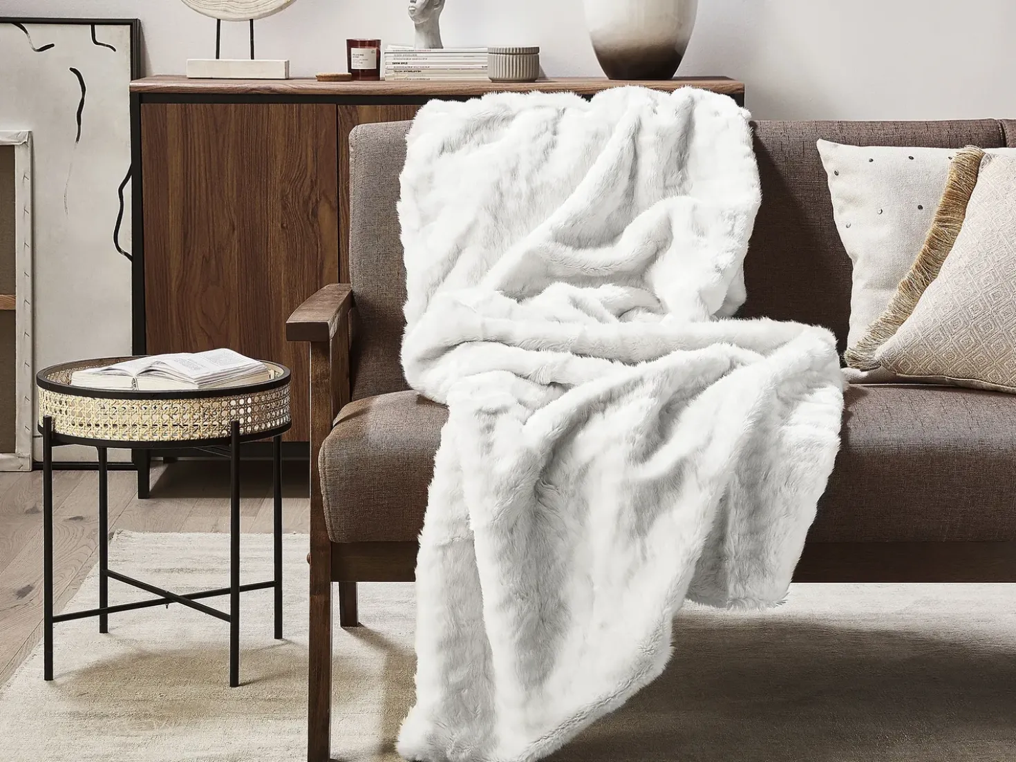 Coperta TOURZA Tessuto 180 x 220 cm Bianco