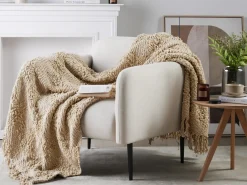 Coperta VELLA Cotone 150 x 200 cm Beige