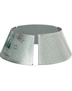 Copri base per albero di Natale ROVANIEMI Ferro Argento 65 cm