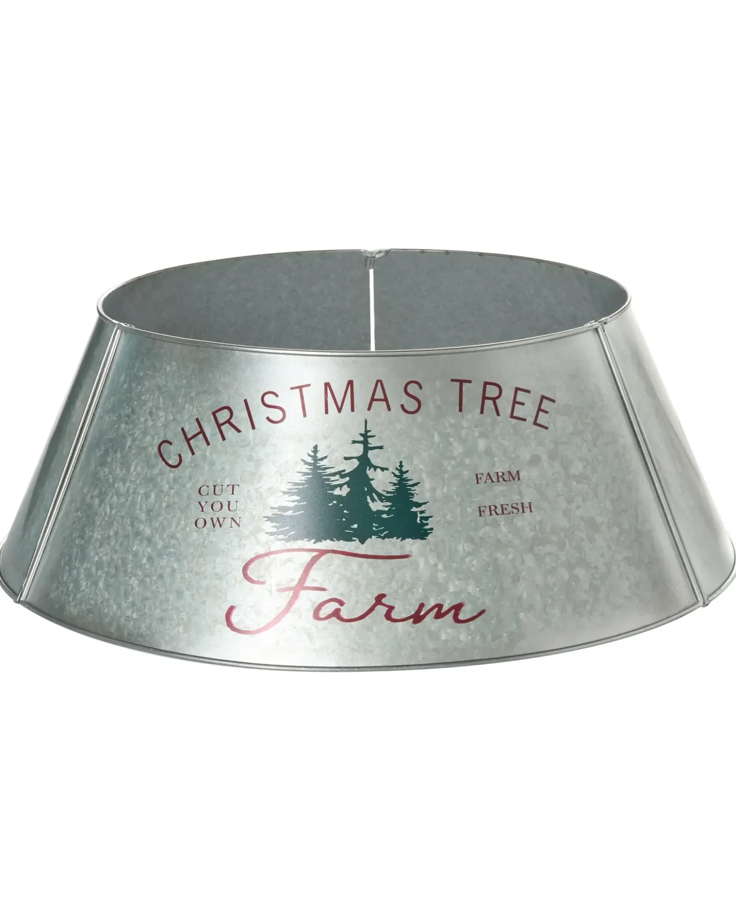 Copri base per albero di Natale ROVANIEMI Ferro Argento 65 cm