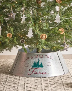 Copri base per albero di Natale ROVANIEMI Ferro Argento 65 cm