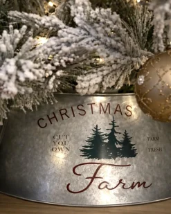 Copri base per albero di Natale ROVANIEMI Ferro Argento 65 cm