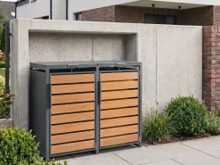 Copri-pattumiera 480 L POLICORO Doppio Metallo Grigio scuro