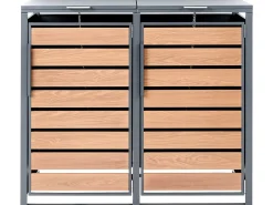 Copri-pattumiera 480 L POLICORO Doppio Metallo Grigio scuro