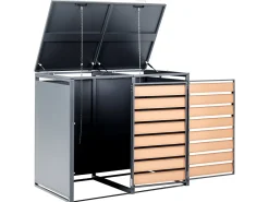 Copri-pattumiera 480 L POLICORO Doppio Metallo Grigio scuro