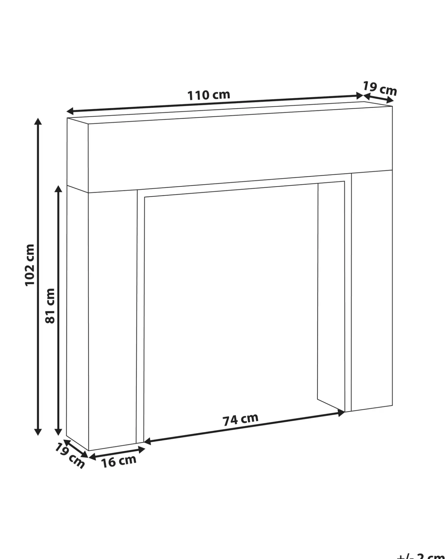 Cornice Caminetto BOYANUP Marrone chiaro