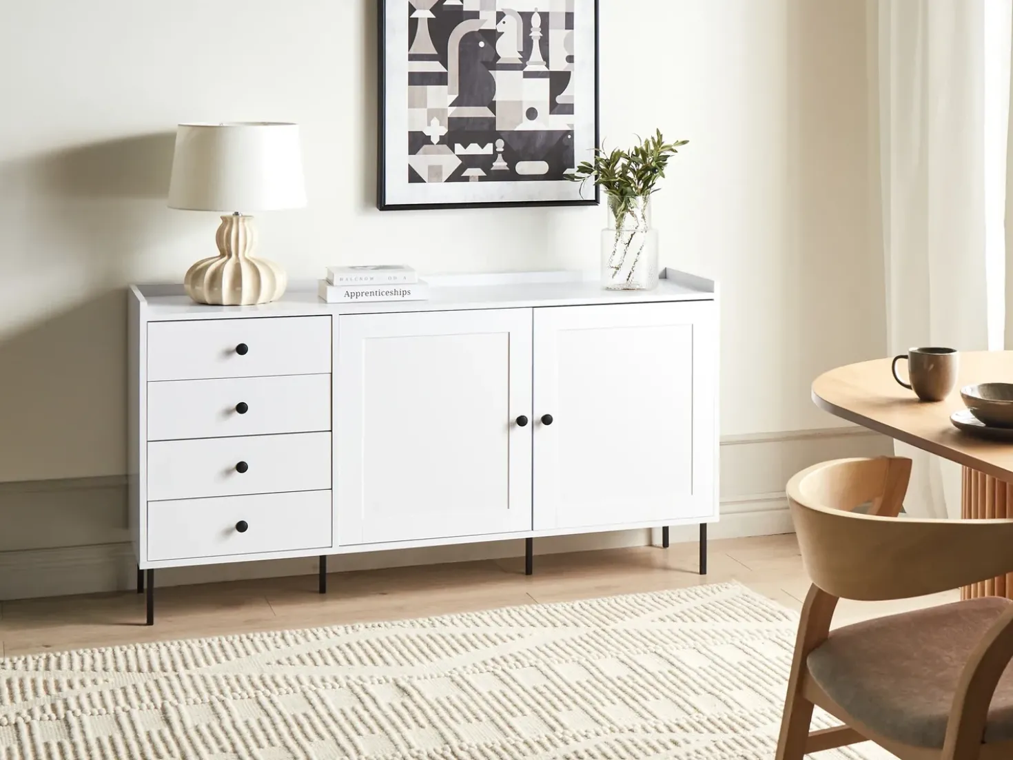 Credenza a 2 ante ALCOVE Bianco