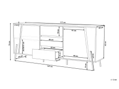 Credenza a 2 ante BLACKPOOL Marrone/Nero