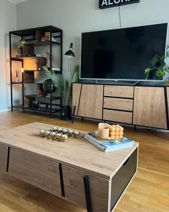 Credenza a 2 ante BLACKPOOL Marrone/Nero