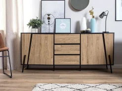 Credenza a 2 ante BLACKPOOL Marrone/Nero