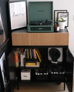 Credenza a 2 ante BLYTHE Frassino naturale Nero
