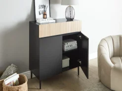 Credenza a 2 ante BLYTHE Frassino naturale Nero