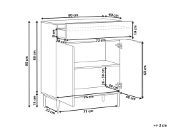 Credenza a 2 ante BLYTHE Frassino naturale Nero