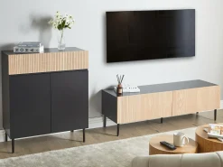 Credenza a 2 ante BLYTHE Frassino naturale Nero