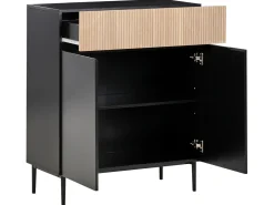 Credenza a 2 ante BLYTHE Frassino naturale Nero