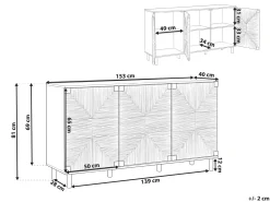 Credenza a 3 ante BONDI Marrone chiaro