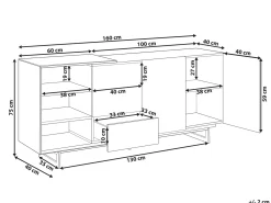Credenza a 2 ante FIORA Marrone/Nero