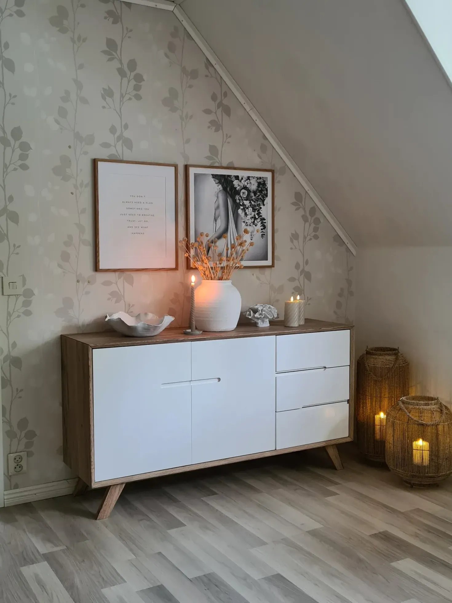 Credenza a 2 ante FORESTER Marrone/Bianco