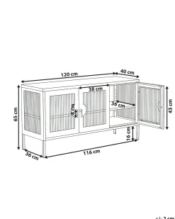 Credenza a 3 ante GLEORA Metallo Verde menta