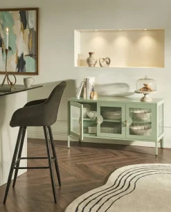Credenza a 3 ante GLEORA Metallo Verde menta