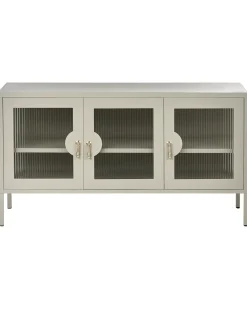 Credenza a 3 ante GLEORA Metallo Beige chiaro