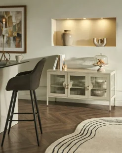 Credenza a 3 ante GLEORA Metallo Beige chiaro