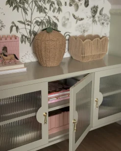 Credenza a 3 ante GLEORA Metallo Beige chiaro