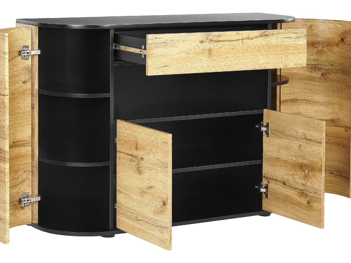 Credenza a 2 ante JEROME Marrone/Nero