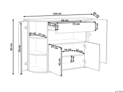 Credenza a 2 ante JEROME Marrone/Nero