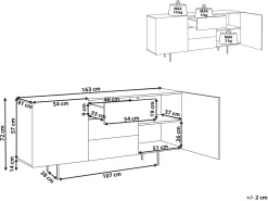 Credenza a 2 ante KENORA Marrone chiaro
