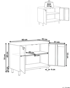 Credenza a 2 ante KORVO Beige chiaro