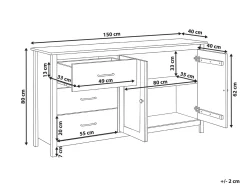 Credenza a 2 ante LEONORA Legno di pino Verde