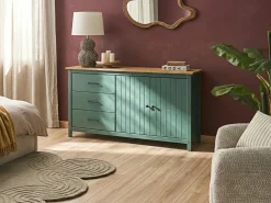 Credenza a 2 ante LEONORA Legno di pino Verde