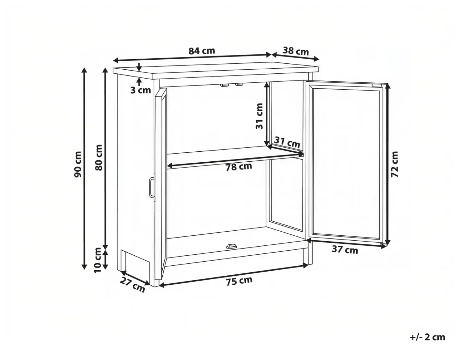 Credenza a 2 ante MATARANKA Marrone
