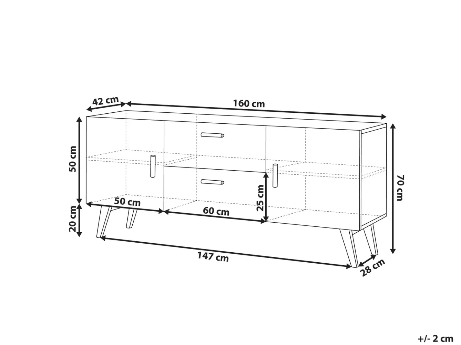 Credenza a 2 ante MEET Bianco